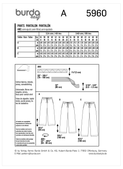 Burda Style BUR5960 | Misses' Pants | Back of Envelope