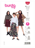 Burda Style BUR5978 | Misses' Tiered Skirt with Elastic Waist | Front of Envelope