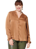Burda Style BUR5965 | Misses' Blouse with Shoulder Yoke and Stand Collar