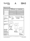 Burda Style BUR5943 | Misses' Dress | Back of Envelope