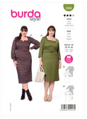 Burda Style BUR5966 | Misses' Square Neck Dress with Panel Seams | Front of Envelope