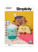 Simplicity S9667 | Plush Taco, Toast and Bubble Tea by Carla Reiss | Front of Envelope
