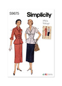 Simplicity S9675 | Misses' Vintage Skirt and Jacket | Front of Envelope