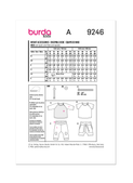 Burda Style BUR9246 | Burda Style Pattern 9246 Babies' Clothes | Back of Envelope