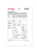 Burda Style BUR5916 | Burda Style Pattern 5916 Misses' Dress | Back of Envelope