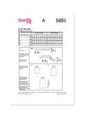 Burda Style BUR5891 | Burda Style Pattern 5891 Misses' Top | Back of Envelope