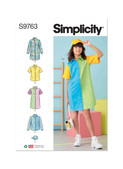 Simplicity S9763 | Girls' Shirtdresses, Shirts and Hat | Front of Envelope