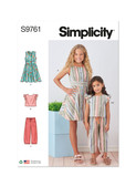 Simplicity S9761 | Children's and Girls' Dress, Top and Pants | Front of Envelope