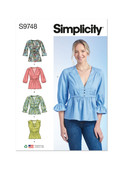 Simplicity S9748 | Misses' Top with Sleeve Variations | Front of Envelope