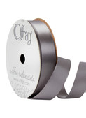 Offray Single Face Satin Ribbon Pewter, 7/8" x 21ft