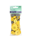 My Favorite Colors Gray and Yellow Assorted Buttons, 3 Packages