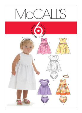 McCall's M6015 | Infants' Lined Dirndl Dresses, Panties and Headband | Front of Envelope
