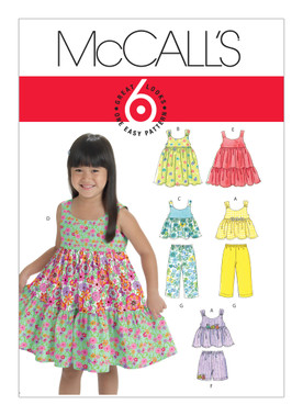 McCall's M6017 (Digital) | Toddlers'/Children's Gathered Tops, Dresses, Shorts and Pants | Front of Envelope