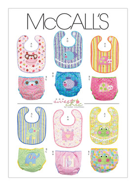 McCall's M6108 | Infants' Bibs and Diaper Covers | Front of Envelope