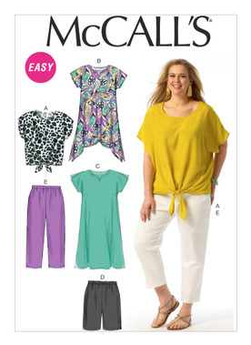 McCall's M6971 | Women's Dolman Top, Tunic, Dress, Shorts and Pants | Front of Envelope