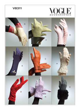 Vogue Patterns V8311 | Gloves in Eight Styles | Front of Envelope