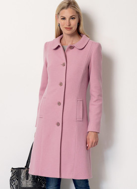 Butterick B6385 (Digital) | Misses' Funnel-Neck, Peter Pan or Pointed Collar Coats