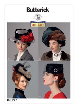 Butterick B6397 | Misses' Hats in Four Styles | Front of Envelope