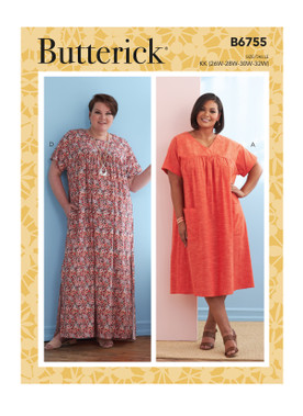Butterick B6755 (Digital) | Women's/Women's Petite Yoke Dresses | Front of Envelope