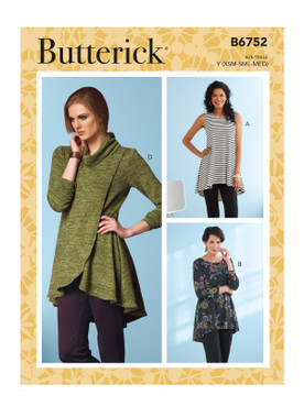 Butterick B6752 | Misses' Fit and Flare Knit Tunics | Front of Envelope