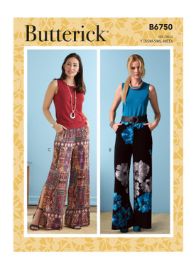 Butterick B6750 | Misses' Elastic-Waist Shorts and Pants | Front of Envelope