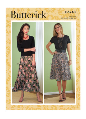 Butterick B6743 (Digital) | Misses'/Misses' Petite Gored Skirts | Front of Envelope