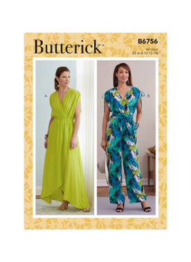 Butterick B6756 | Misses' Dress, Jumpsuit & Sash | Front of Envelope