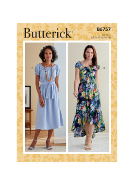 Butterick B6757 | Misses' Dresses & Sash | Front of Envelope