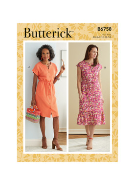 Butterick B6758 (Digital) | Misses' & Misses' Petite Dress | Front of Envelope