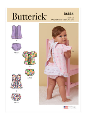 Butterick B6884 | Infants' Top and Panties | Front of Envelope