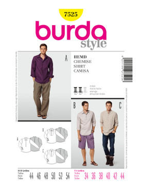 Burda Style BUR7525 | Shirt | Front of Envelope