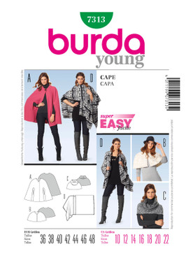 Burda Style BUR7313 | Cape | Front of Envelope