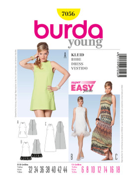 Burda Style BUR7056 | Dress | Front of Envelope