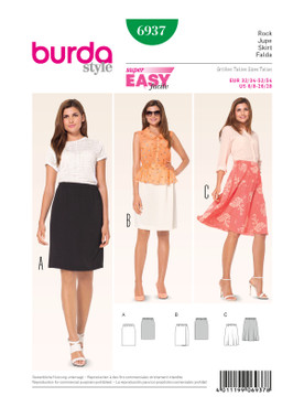 Burda Style BUR6937 | Skirts | Front of Envelope