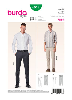 Burda Style BUR6933 | Men's Trousers | Front of Envelope