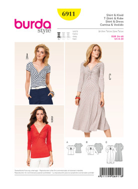 Burda Style BUR6911 | Tops & Dress | Front of Envelope