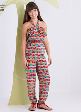New Look N6389 | Girls' Easy Jumpsuit, Romper and Dresses