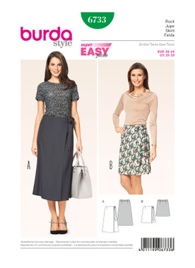 Burda Style BUR6733 | Misses' Wrap Skirt | Front of Envelope