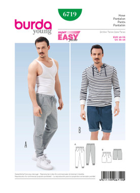 Burda Style BUR6719 | Men's Jogging Pants | Front of Envelope