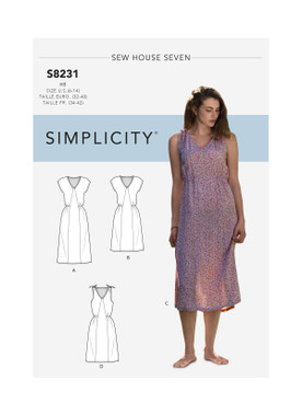 Simplicity S8231 | Misses' Dress in Two Lengths | Front of Envelope