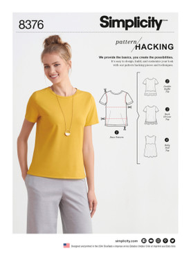 Simplicity S8376 | Misses' Knit Top with Multiple Pieces for Design Hacking | Front of Envelope
