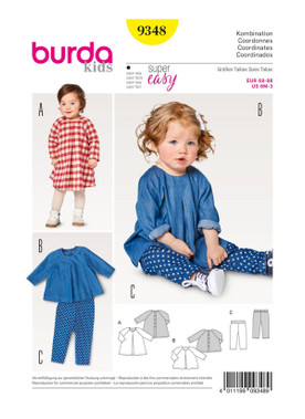 Burda Style BUR9348 | Babies' Loose Dress | Front of Envelope