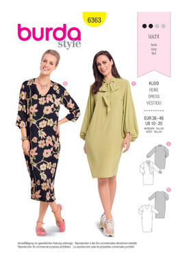 Burda Style BUR6363 | Misses' Dresses | Front of Envelope