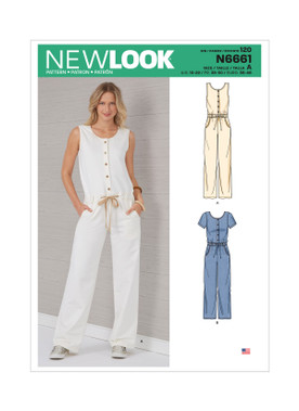 New Look N6661 | Misses' Relaxed Fit Jumpsuit with Drawstring Waist | Front of Envelope