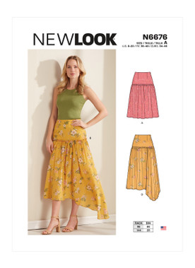 New Look N6676 | Misses' Skirts with Waist Yoke & Hem Variations | Front of Envelope
