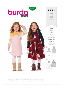 Burda Style BUR9287 | Children's Bibbed Skirts – Pinafore | Front of Envelope