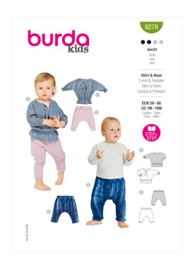 Burda Style BUR9278 | Babies' Top & Trousers or Pants | Front of Envelope