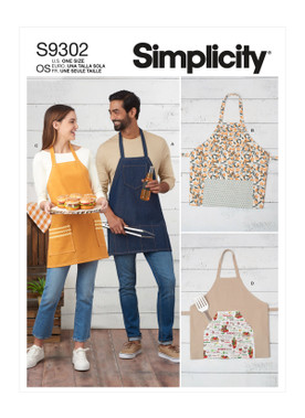 Simplicity S9302 | Unisex Aprons | Front of Envelope