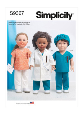 Simplicity S9367 | 18" Doll Clothes | Front of Envelope