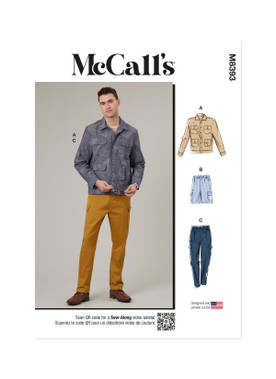 McCall's M8393 (PDF) | Men's Jacket, Shorts and Pants | Front of Envelope